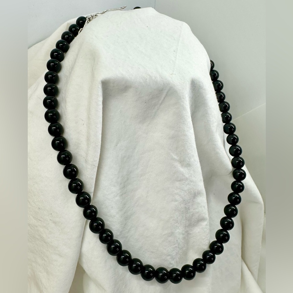 JAY KING DRT Desert Rose Trading Sterling Silver Black Onyx Beaded Necklace